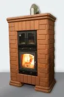 печь-камин отопительный кдм кив с духовкой кирпичная