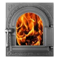 дверца чугунная топочная дтг-11с очаг-2 325*365*105 мм окрашеная со стеклом рубцовск