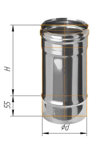 дымоход феррум нержавеющий (430/0,8 мм) ф150 l=0,25м