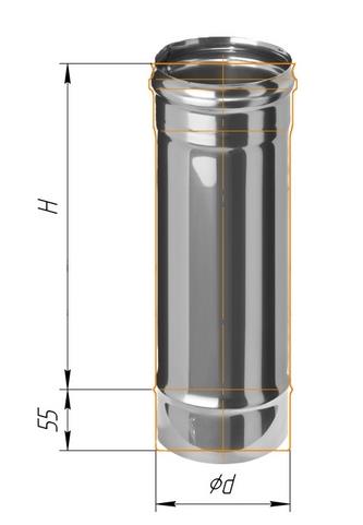 дымоход феррум нержавеющий (430/0,5 мм) ф115 l=0,25м